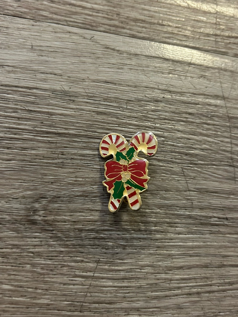 Vintage Candy Cane Bowtie Pin
